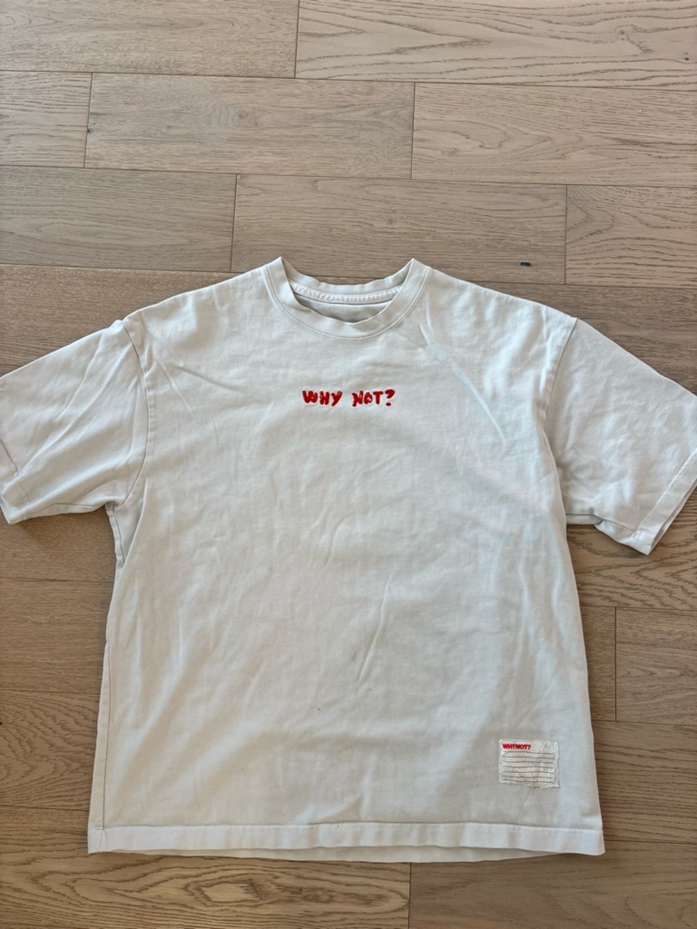 Jordan Thick White Cotton "WHY NOT?" Embroidered Crewneck T-Shirt